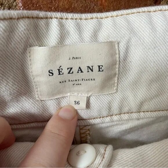 Sezane Austin Trousers Ecru NWOT - Picture 6 of 7